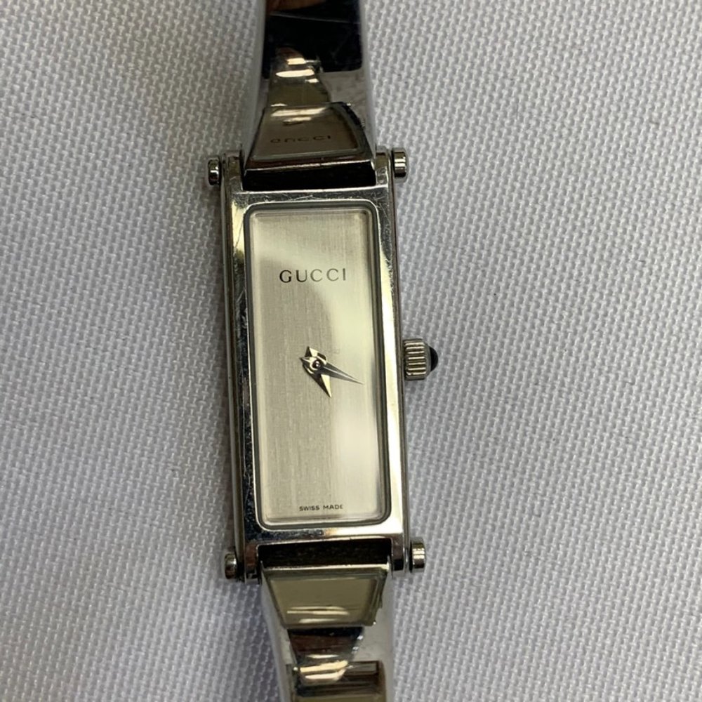 GUCCI 1500L Stainless Steel Horsebit Clasp Bangle